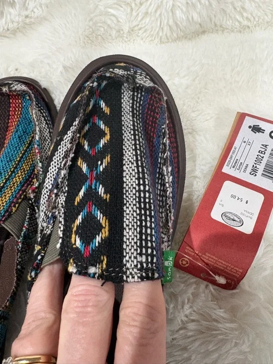 Sanuk Multicolor Striped Woven Moccasin Shoes - Picture 5 of 7